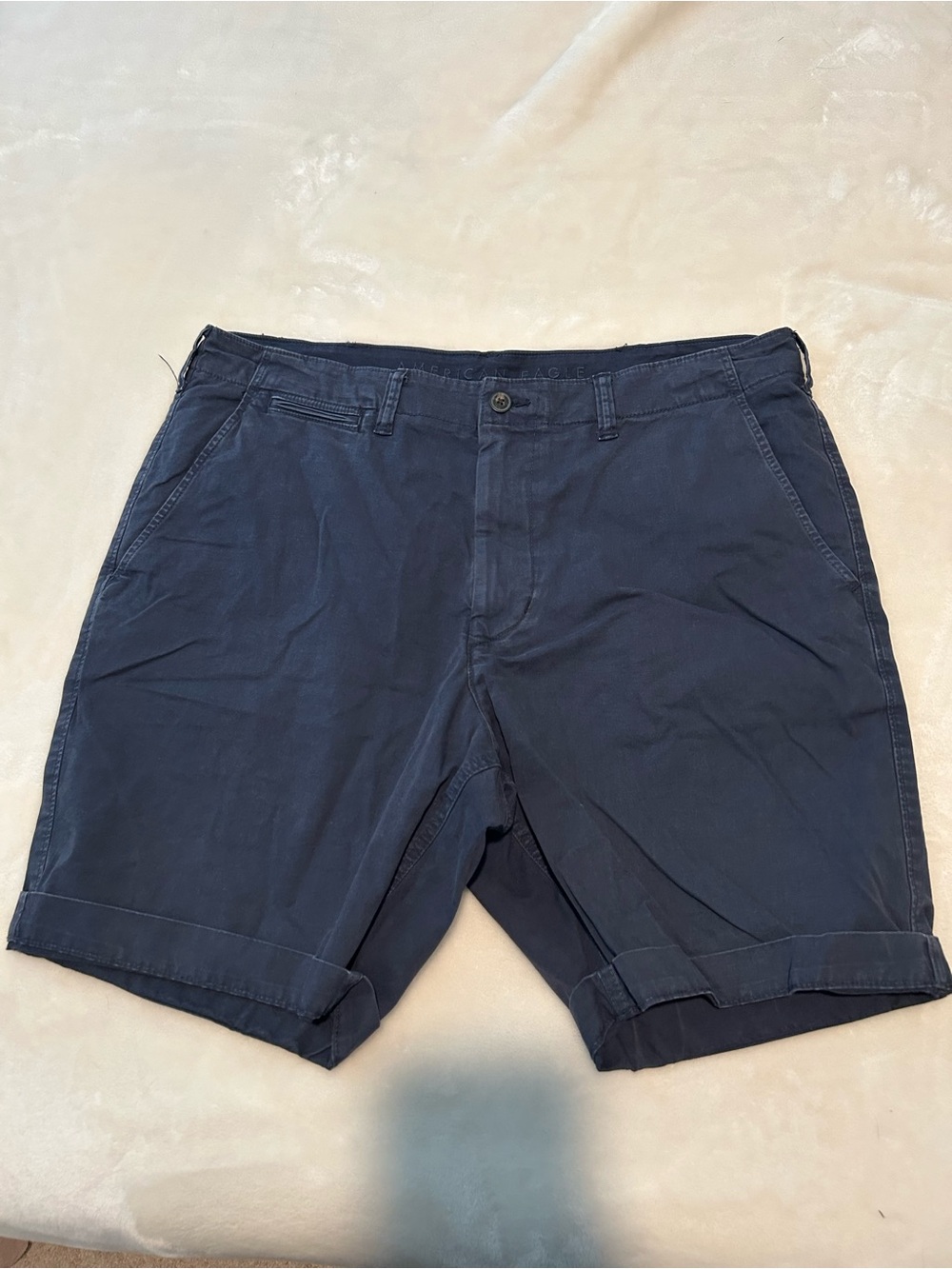 American Eagle Outfitters Navy Flat-Front Chino Shorts